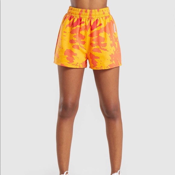 Gymshark Orange Color Burst Shorts - Picture 2 of 2